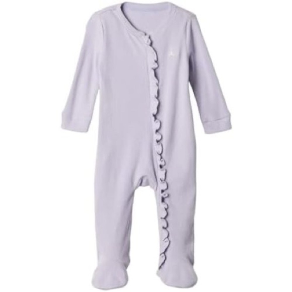 babyGAP Lavender Ribbed & Ruffled Two-Way Zip One-Piece | 0-3 Months